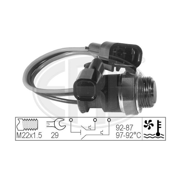 Temperatūros jungiklis, radiatoriaus ventiliatorius ERA 330205