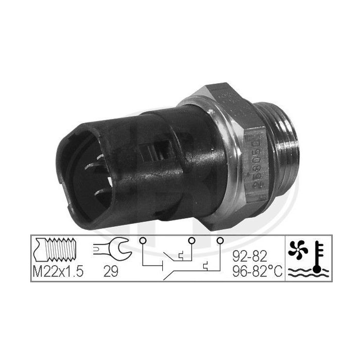 Temperatūros jungiklis, radiatoriaus ventiliatorius ERA 330214