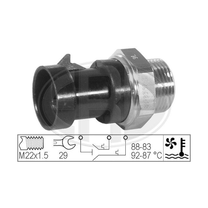 Temperatūros jungiklis, radiatoriaus ventiliatorius ERA 330279