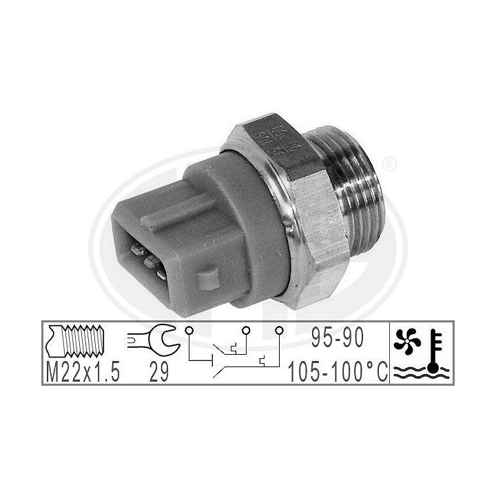 Temperatūros jungiklis, radiatoriaus ventiliatorius ERA 330781