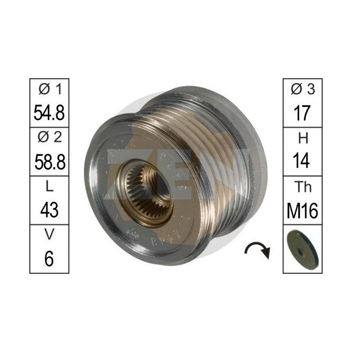 Laisvos eigos sankaba, kint. sr. generatorius ERA ZN5423