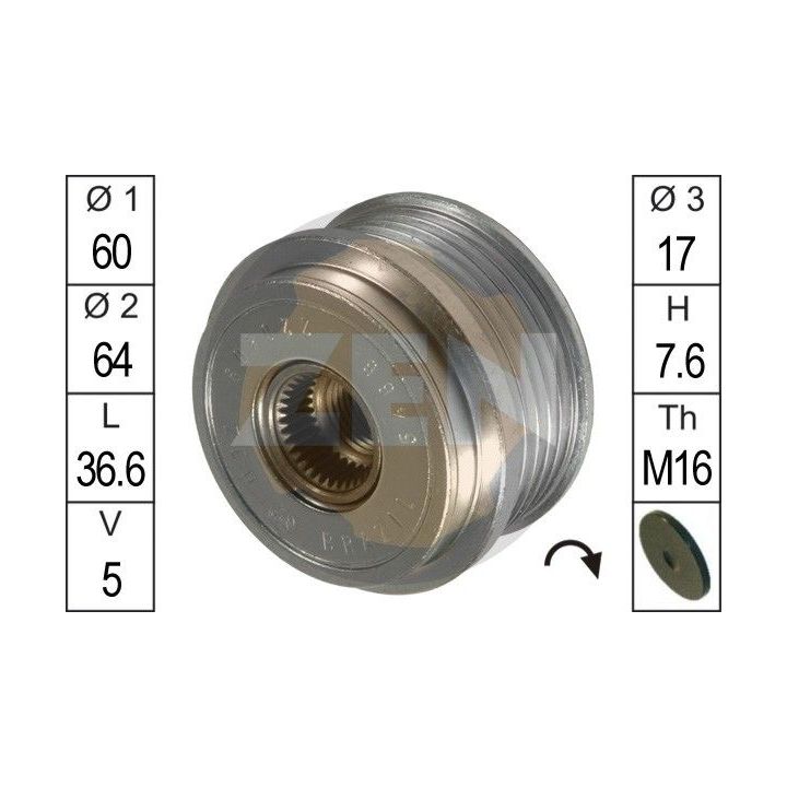 Laisvos eigos sankaba, kint. sr. generatorius ERA ZN5466