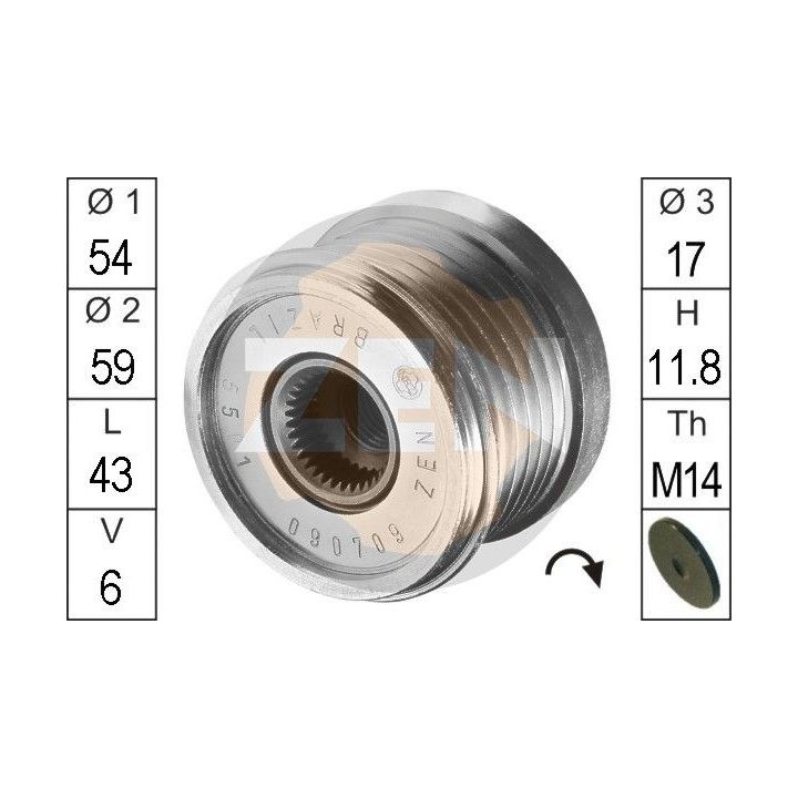 Laisvos eigos sankaba, kint. sr. generatorius ERA ZN5501