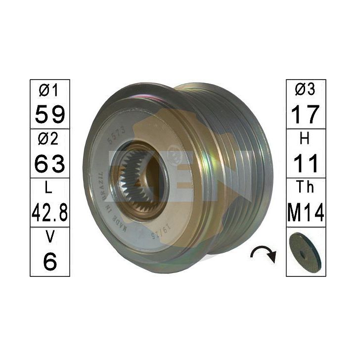 Laisvos eigos sankaba, kint. sr. generatorius ERA ZN5573