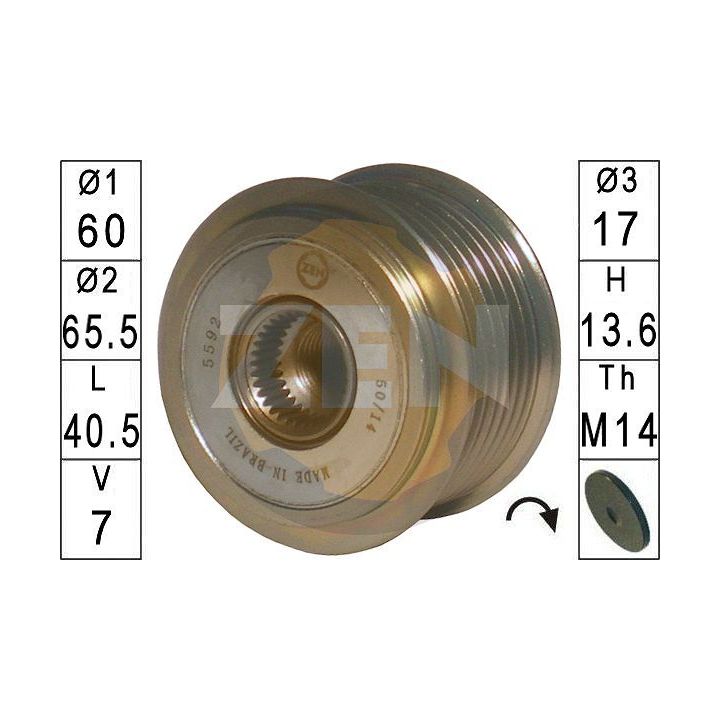 Laisvos eigos sankaba, kint. sr. generatorius ERA ZN5592