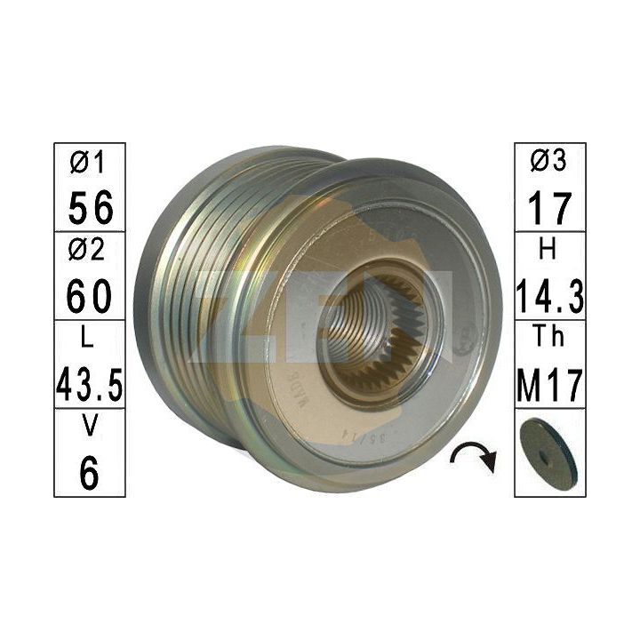 Laisvos eigos sankaba, kint. sr. generatorius ERA ZN5603