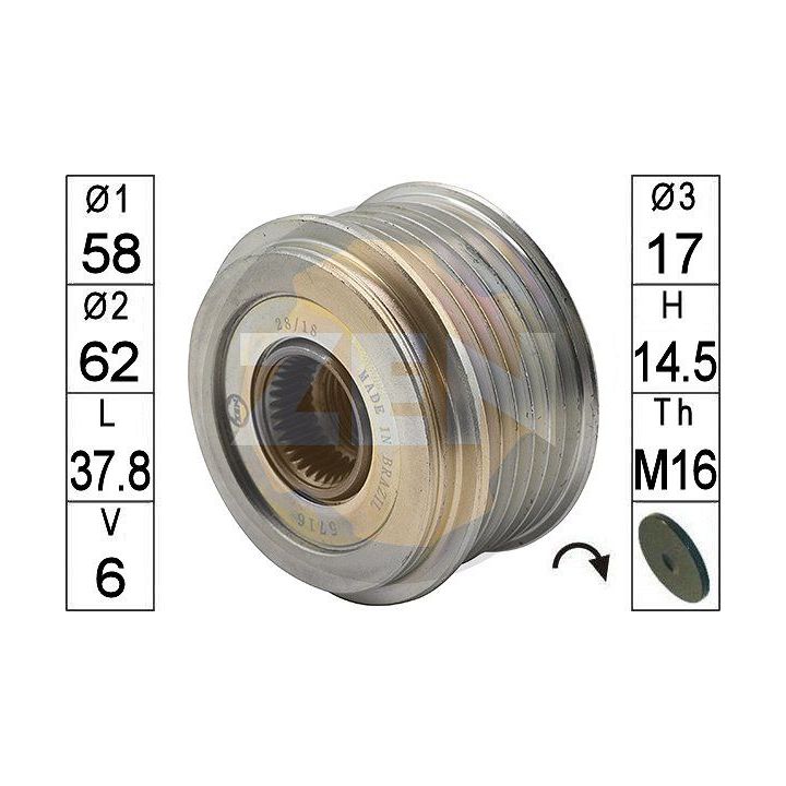 Laisvos eigos sankaba, kint. sr. generatorius ERA ZN5716