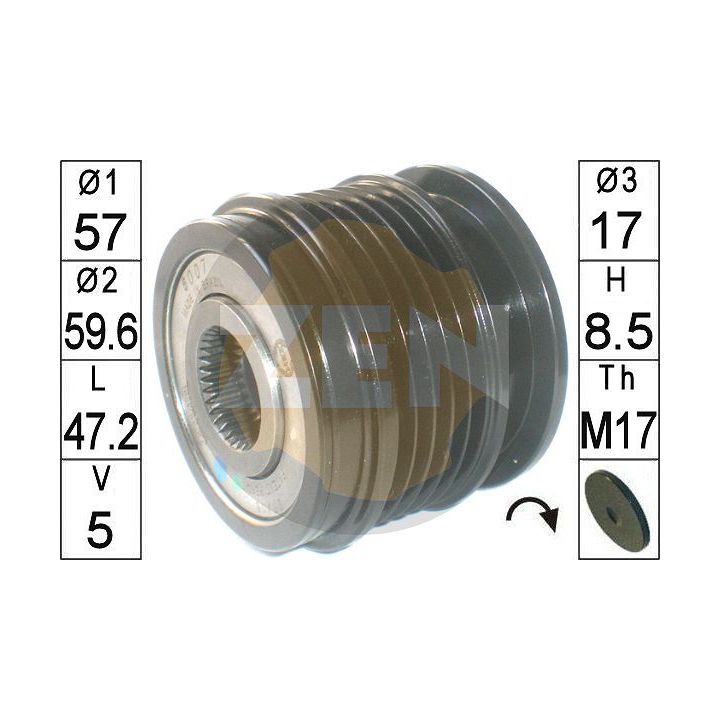 Laisvos eigos sankaba, kint. sr. generatorius ERA ZN6007