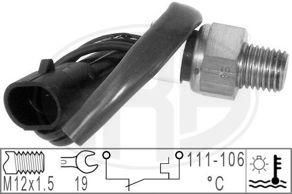 Temperatūros jungiklis, aušinimo skysčio įspėjimo lemputė ERA 330784
