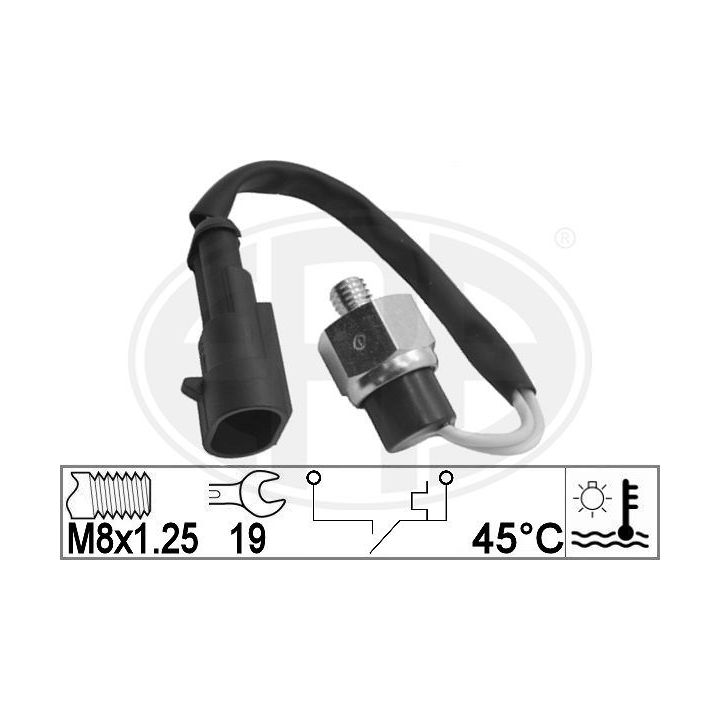 Temperatūros jungiklis, aušinimo skysčio įspėjimo lemputė ERA 330959