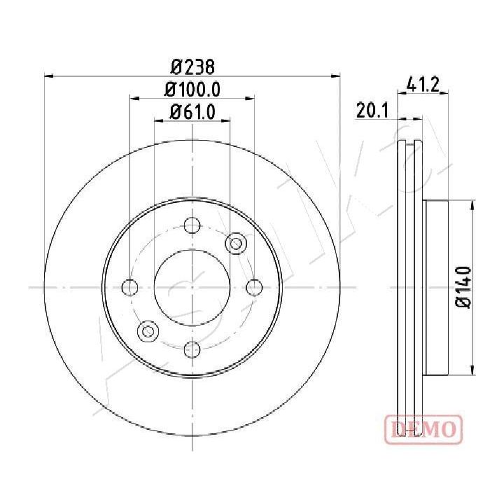 Stabdžių diskas ASHIKA 60-00-0708C