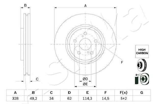 Stabdžių diskas ASHIKA 60-02-2058C