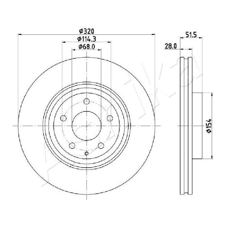 Stabdžių diskas ASHIKA 60-03-368C