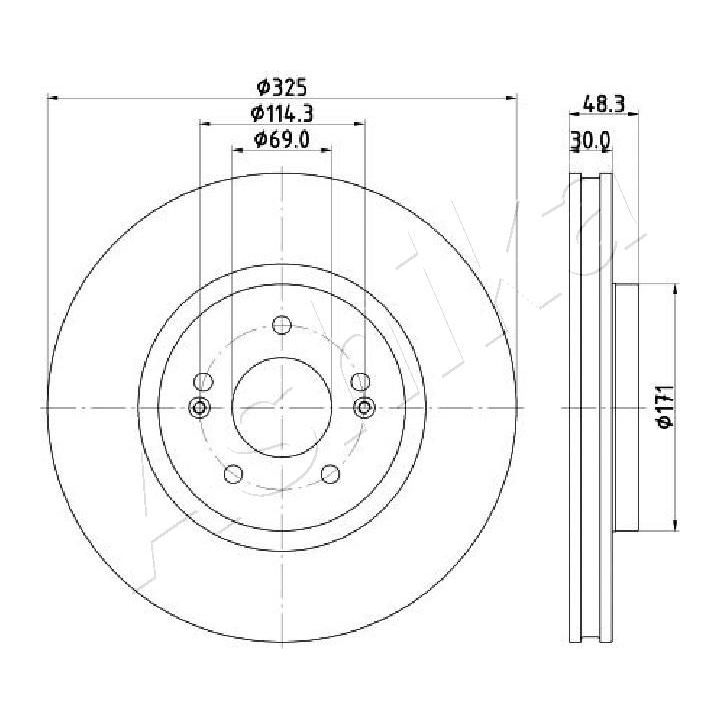 Stabdžių diskas ASHIKA 60-0H-H34C