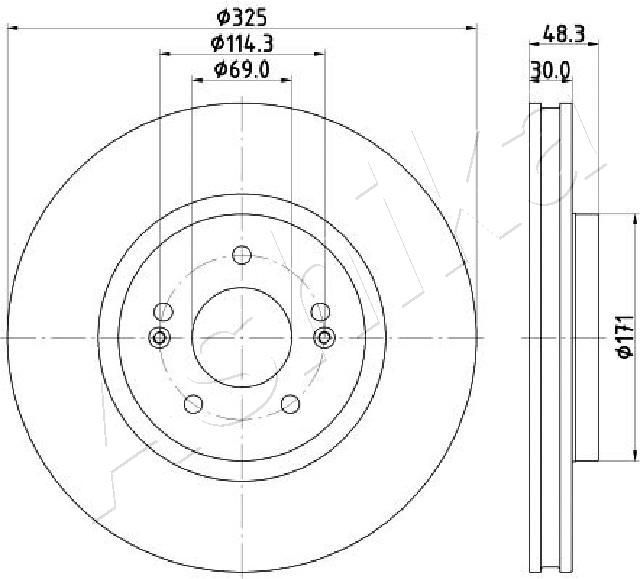 Stabdžių diskas ASHIKA 60-0H-H34C