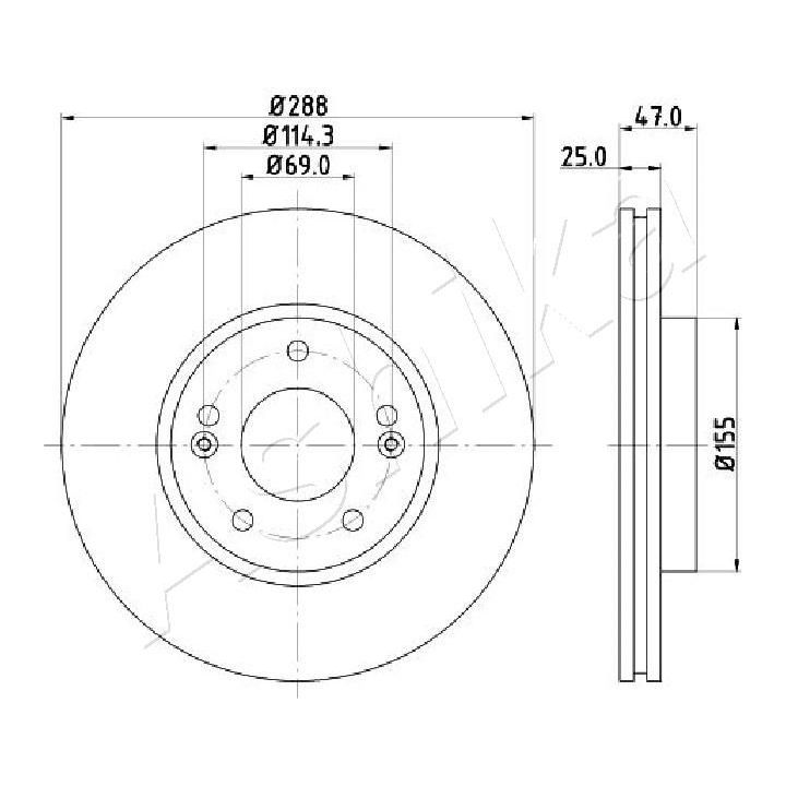 Stabdžių diskas ASHIKA 60-0H-H35C