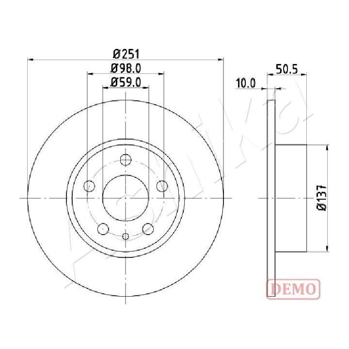 Stabdžių diskas ASHIKA 61-00-0202C