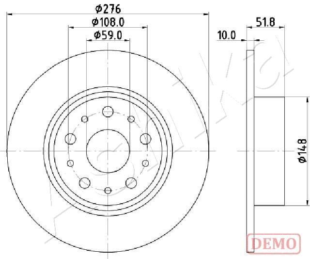 Stabdžių diskas ASHIKA 61-00-0207C