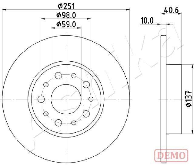 Stabdžių diskas ASHIKA 61-00-0211C