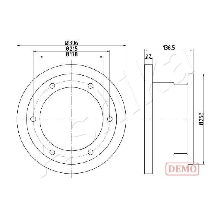 Stabdžių diskas ASHIKA 61-00-0224C