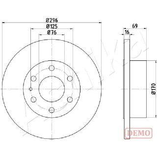 Stabdžių diskas ASHIKA 61-00-0225C