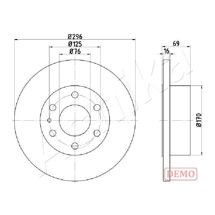 Stabdžių diskas ASHIKA 61-00-0225C