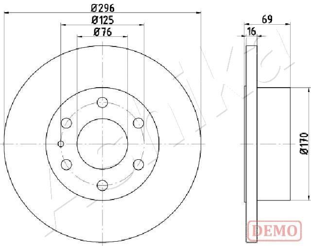 Stabdžių diskas ASHIKA 61-00-0225C
