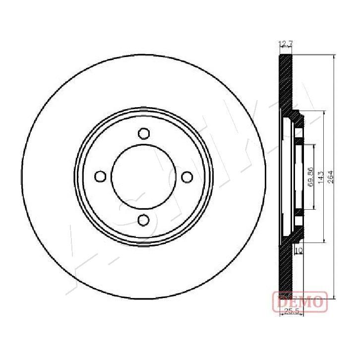 Stabdžių diskas ASHIKA 61-00-0318C