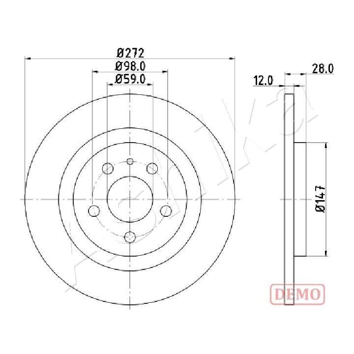 Stabdžių diskas ASHIKA 61-00-0606C