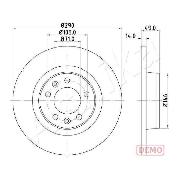 Stabdžių diskas ASHIKA 61-00-0612C