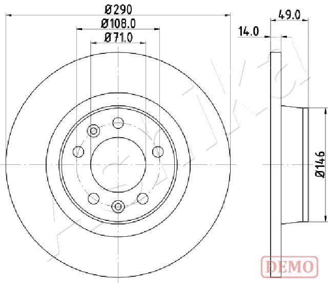 Stabdžių diskas ASHIKA 61-00-0612C