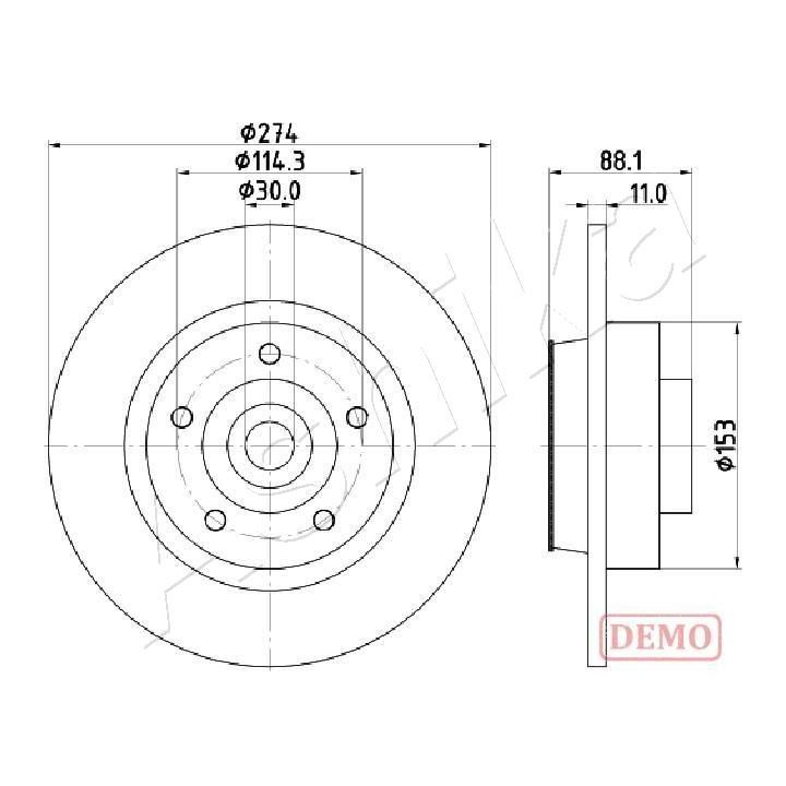 Stabdžių diskas ASHIKA 61-00-0705C