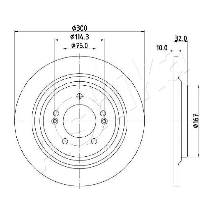 Stabdžių diskas ASHIKA 61-0H-H26C