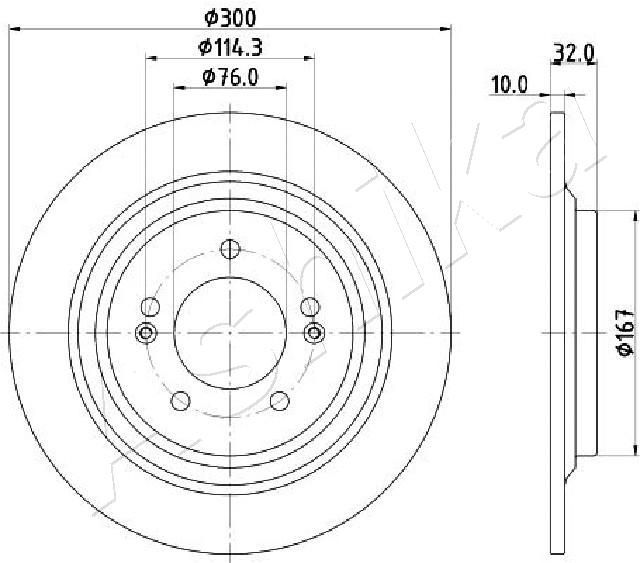 Stabdžių diskas ASHIKA 61-0H-H26C