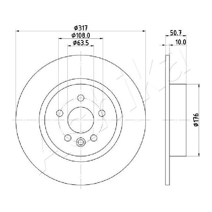 Stabdžių diskas ASHIKA 61-0L-L14C