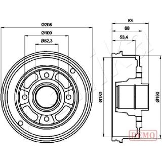 Stabdžių būgnas ASHIKA 56-00-0707C