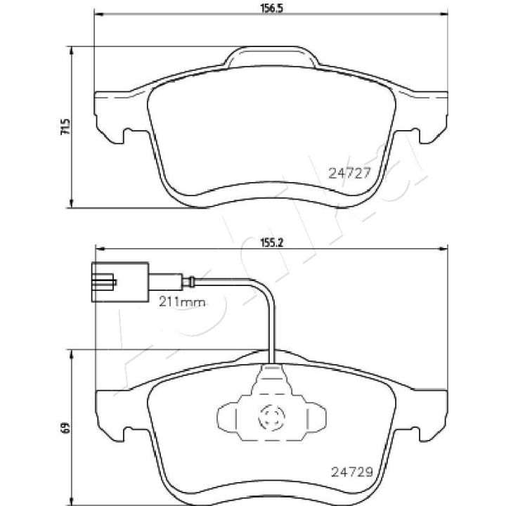 Stabdžių trinkelių rinkinys, diskinis stabdys ASHIKA 50-00-0221