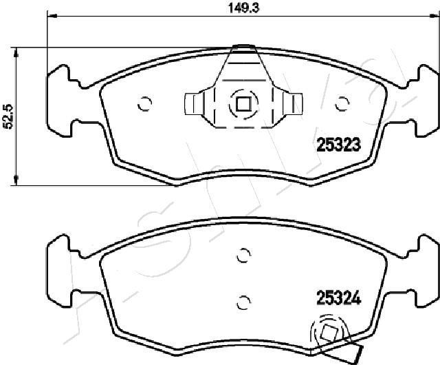 Stabdžių trinkelių rinkinys, diskinis stabdys ASHIKA 50-00-0228