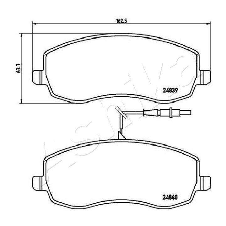 Stabdžių trinkelių rinkinys, diskinis stabdys ASHIKA 50-00-0621