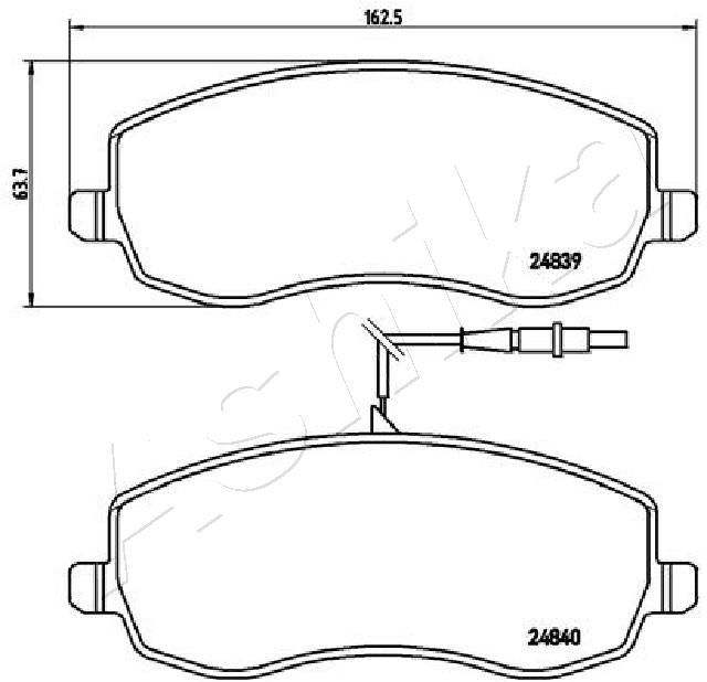 Stabdžių trinkelių rinkinys, diskinis stabdys ASHIKA 50-00-0621