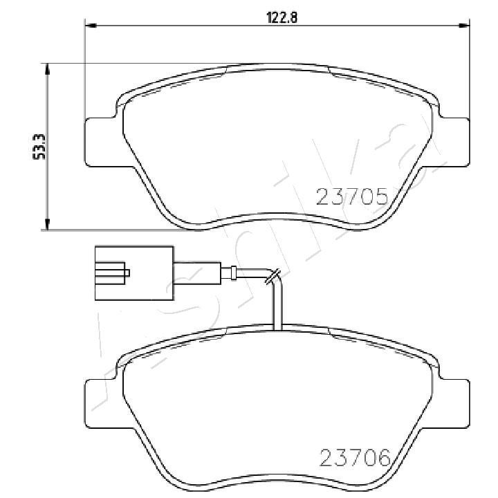 Stabdžių trinkelių rinkinys, diskinis stabdys ASHIKA 50-00-0624