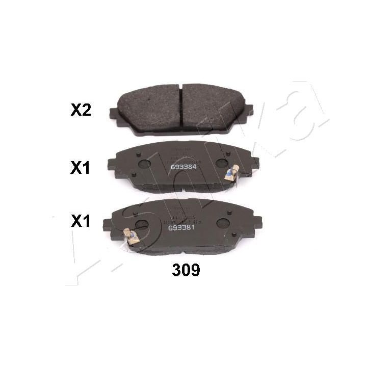 Stabdžių trinkelių rinkinys, diskinis stabdys ASHIKA 50-03-309