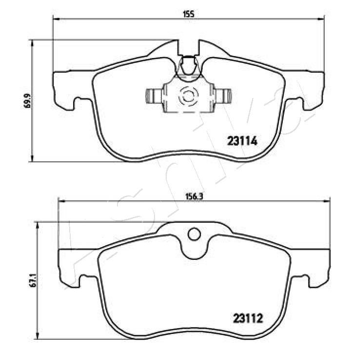 Stabdžių trinkelių rinkinys, diskinis stabdys ASHIKA 50-04-494