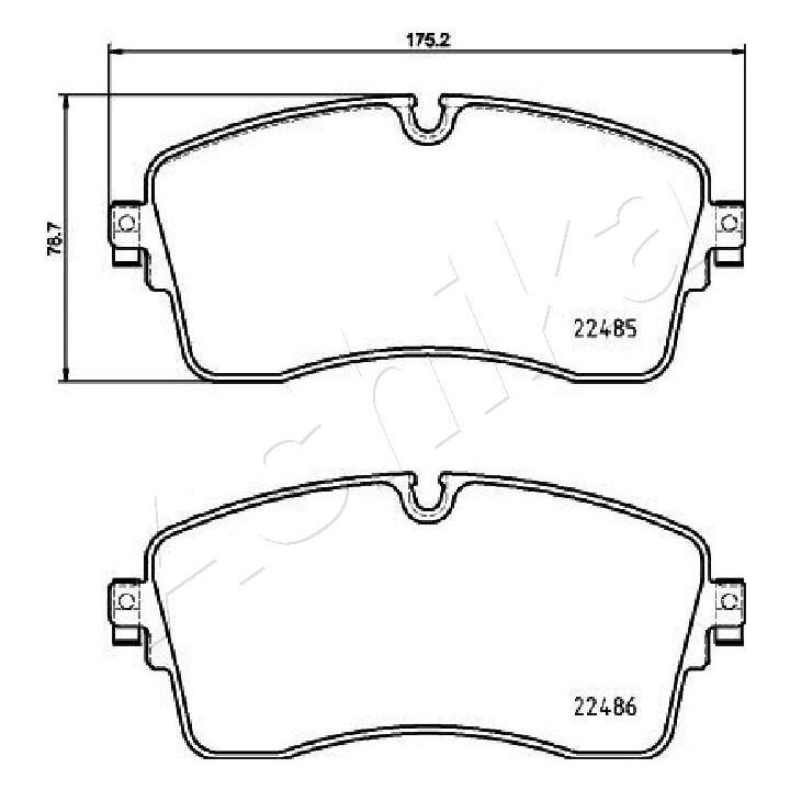 Stabdžių trinkelių rinkinys, diskinis stabdys ASHIKA 50-0L-L14