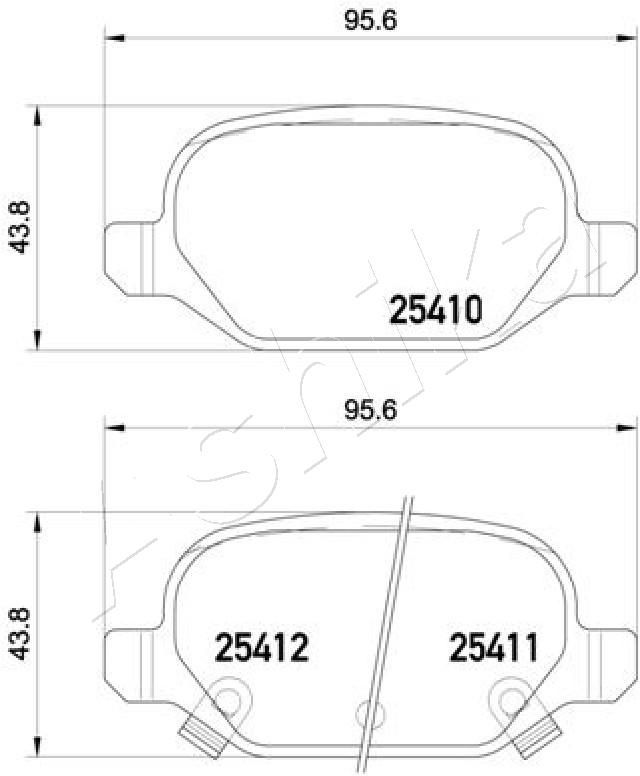 Stabdžių trinkelių rinkinys, diskinis stabdys ASHIKA 51-00-0214