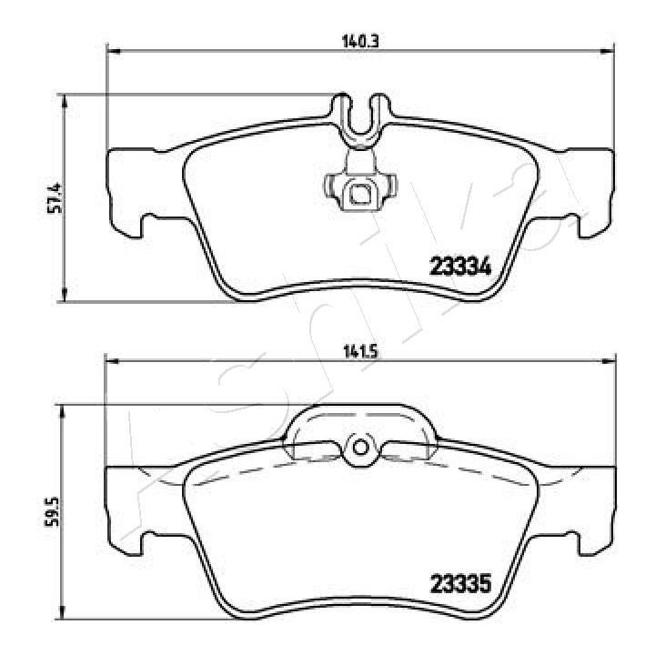 Stabdžių trinkelių rinkinys, diskinis stabdys ASHIKA 51-00-0511