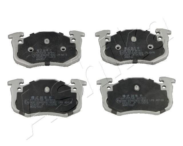 Stabdžių trinkelių rinkinys, diskinis stabdys ASHIKA 51-00-0701