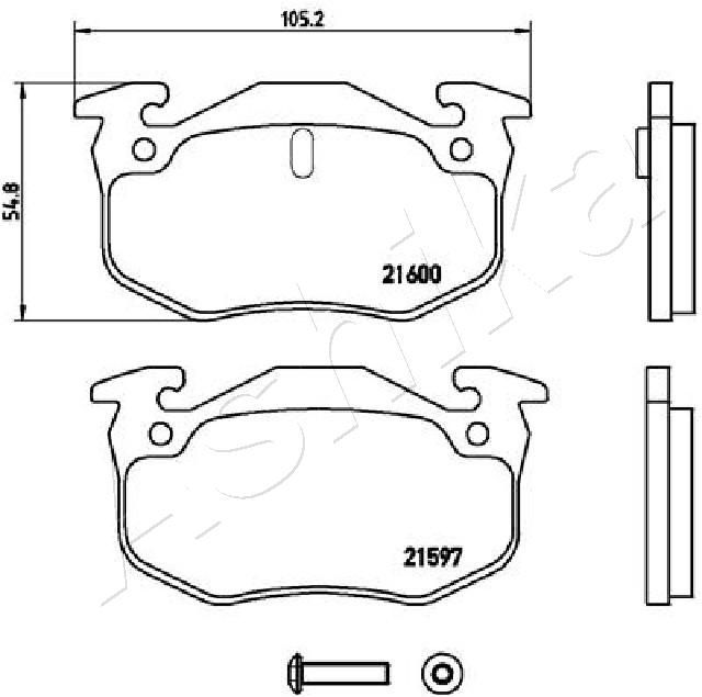 Stabdžių trinkelių rinkinys, diskinis stabdys ASHIKA 51-00-0701