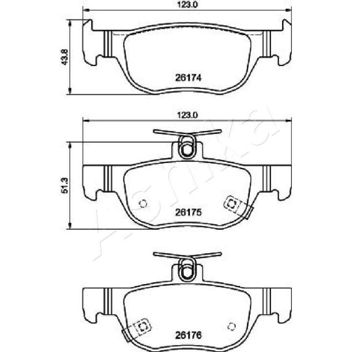Stabdžių trinkelių rinkinys, diskinis stabdys ASHIKA 51-03-320