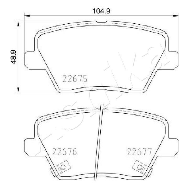 Stabdžių trinkelių rinkinys, diskinis stabdys ASHIKA 51-0K-K15